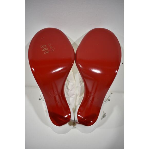 Christian Louboutin Riojana Spikes 100 White Ankle Strappy Sandal Heel Pump 40.5 - Picture 12 of 12